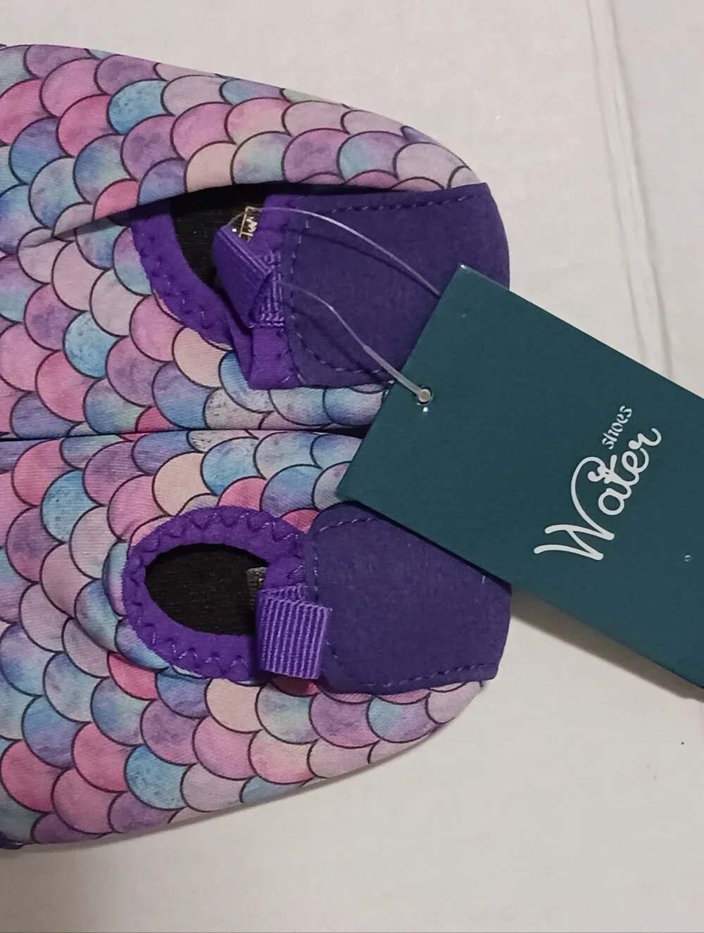Baby Water Shoes Blue Rainbow Mermaid Print Size 18/19 , 4-3/4in Long NWT